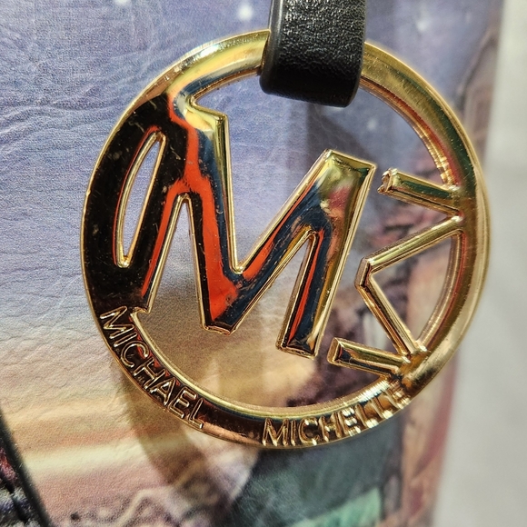 Michael Michelle Large Coated Canvas Printed French Market Scene Tote Bag - Picture 7 of 13